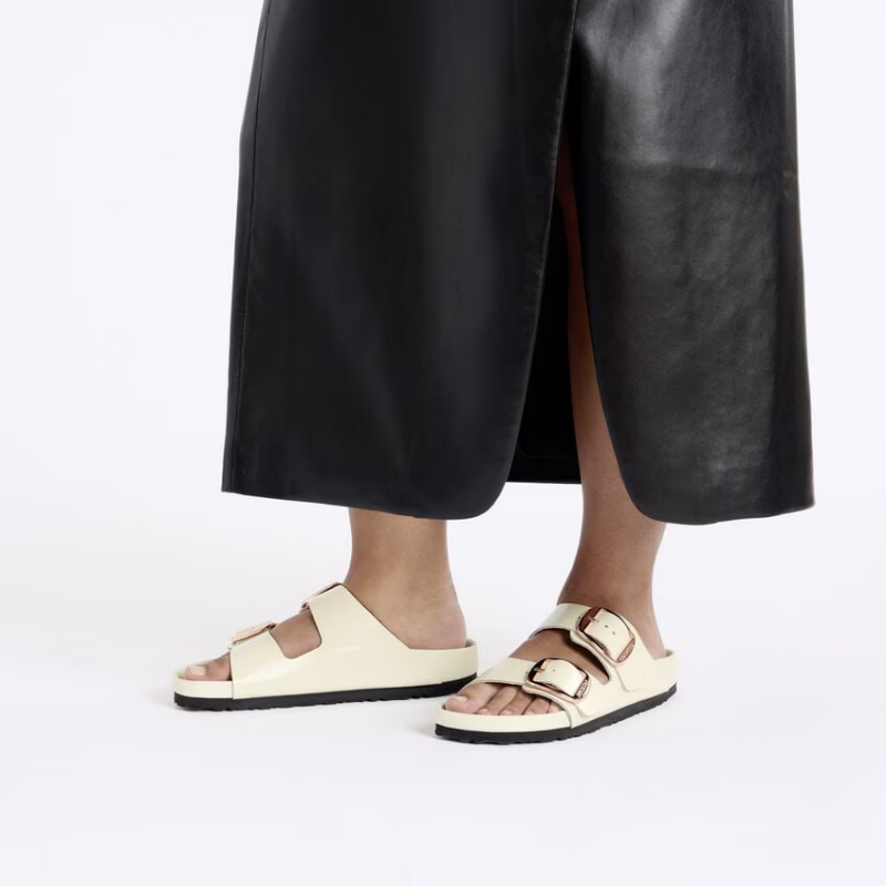 Birkenstock Arizona Big Buckle High-Shine-Ecru Premium Regular 1027779