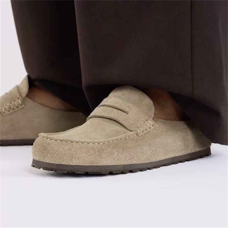Birkenstock Naples v semiš bež usnju regular kopito 1029675