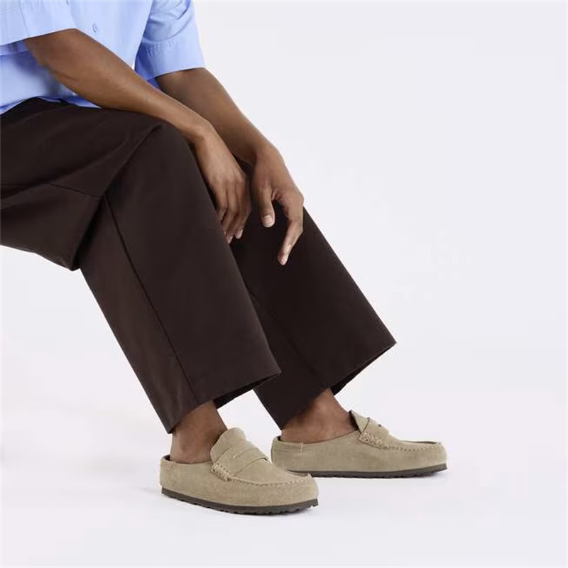 Birkenstock Naples v semiš bež usnju regular kopito 1029675