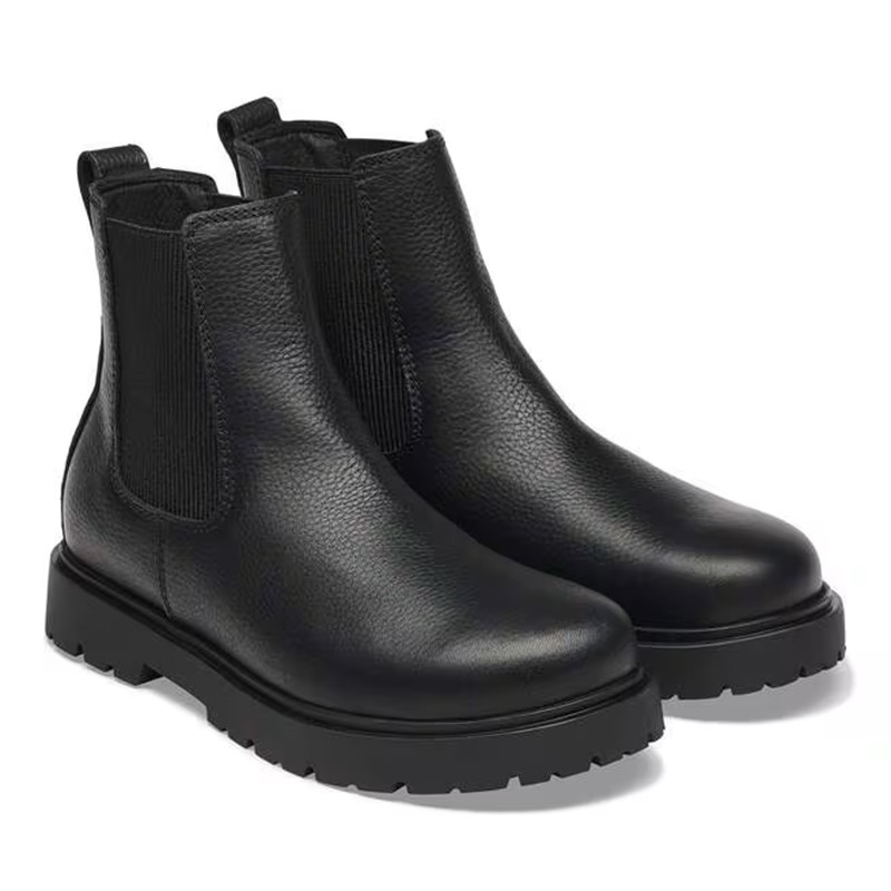 Birkenstock Highwood gležnar v gladkem črnem usnju regular kopito 1033156