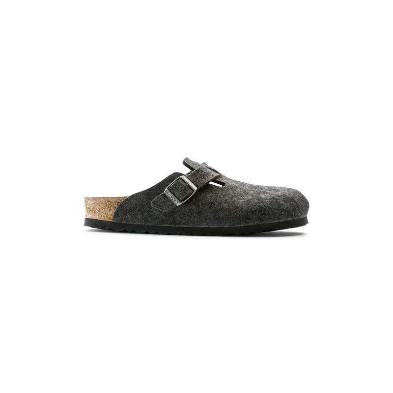 Birkenstock Boston natikač iz filca v sivi barvi kopito regular 160371