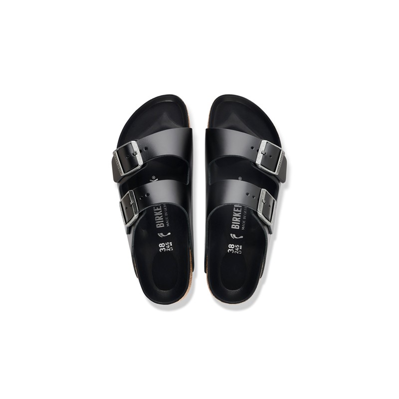 Birkenstock Arizona high shine amalfi črne barve regular kopito 1032774