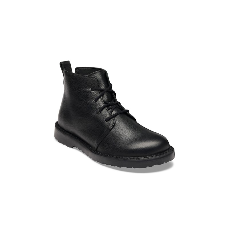 Birkenstock Uppsala gležnar v črnem gladkem usnju regular kopito 1032824