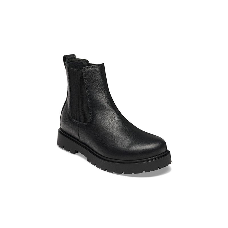 Birkenstock Highwood gležnar v gladkem črnem usnju regular kopito 1033156