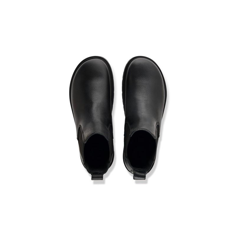 Birkenstock Highwood gležnar v gladkem črnem usnju regular kopito 1033156