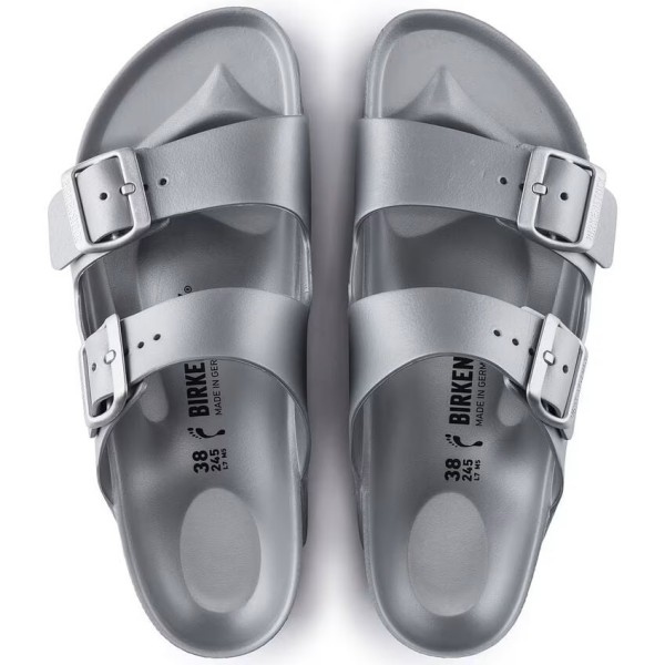 Birkenstock Arizona EVA  ženski natikači srebrni ozko kopito 1003491