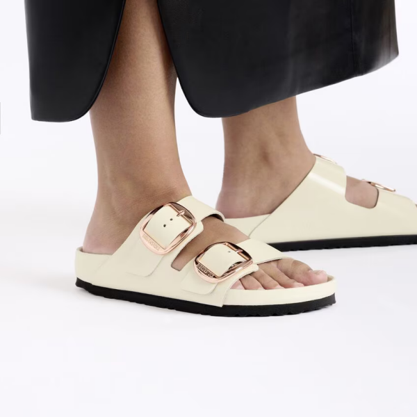 Birkenstock Arizona Big Buckle High-Shine-Ecru Premium Regular 1027779