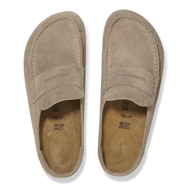 Birkenstock Naples v semiš bež usnju regular kopito 1029675