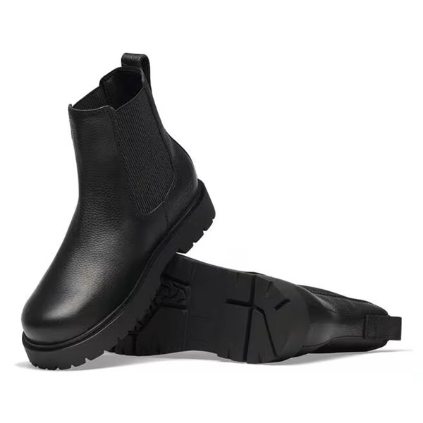 Birkenstock Highwood gležnar v gladkem črnem usnju regular kopito 1033156