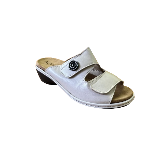 Aco ženski usnjeni natikač pearl white 120