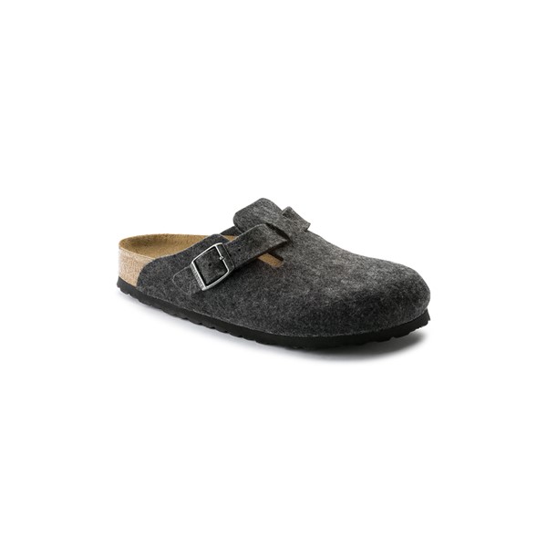 Birkenstock Boston natikač iz filca v sivi barvi kopito regular 160371