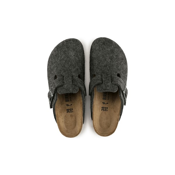 Birkenstock Boston natikač iz filca v sivi barvi kopito regular 160371
