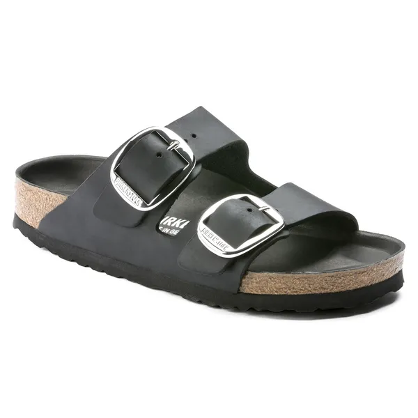 Birkenstock Arizona Big Buckle oljeno usnje črni regular 1011074