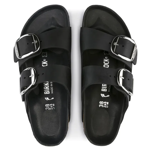 Birkenstock Arizona Big Buckle oljeno usnje črni regular 1011074
