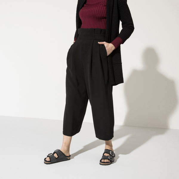 Birkenstock Arizona ženski natikači lammfell črn 1020411