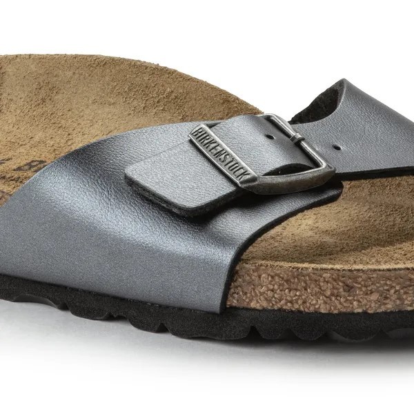 Birkenstock Madrid birkoflor filc metalik črni ozko kopito 1021532