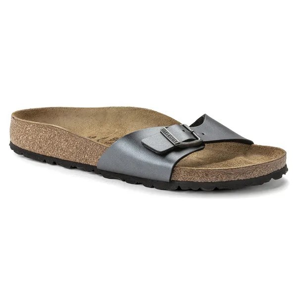 Birkenstock Madrid birkoflor filc metalik črni ozko kopito 1021532