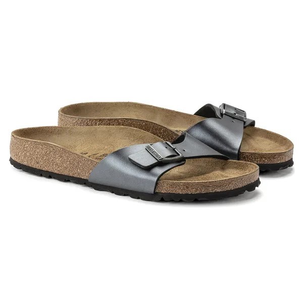 Birkenstock Madrid birkoflor filc metalik črni ozko kopito 1021532
