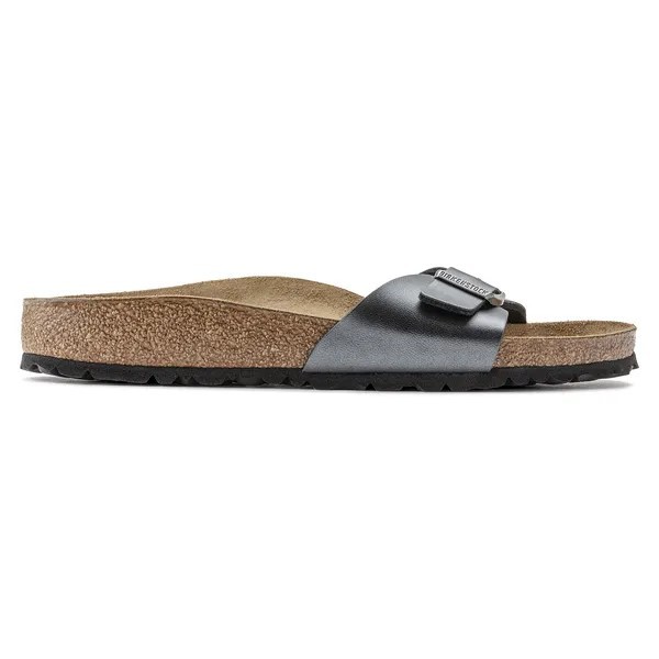 Birkenstock Madrid birkoflor filc metalik črni ozko kopito 1021532