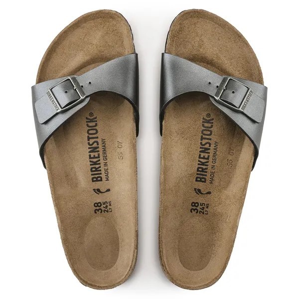 Birkenstock Madrid birkoflor filc metalik črni ozko kopito 1021532