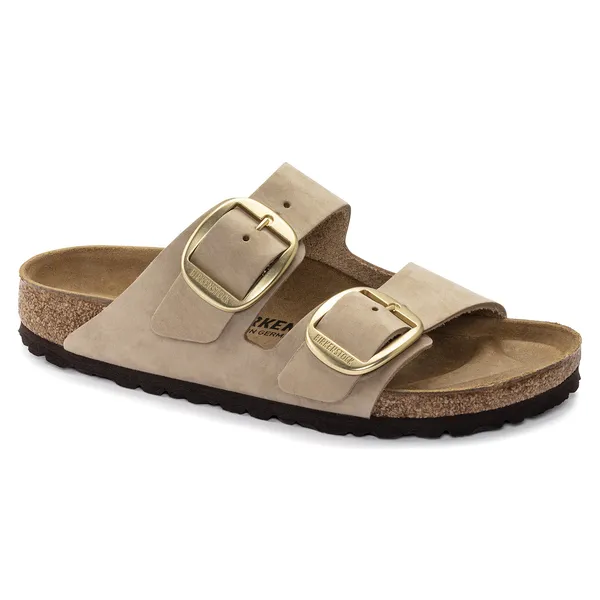 Birkenstock Arizona Big Buckle semiš usnje v bež barvi regular 1023957
