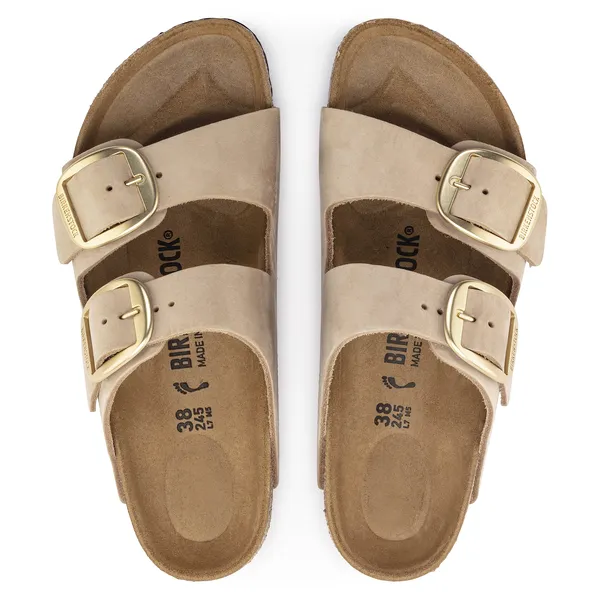 Birkenstock Arizona Big Buckle semiš usnje v bež barvi regular 1023957