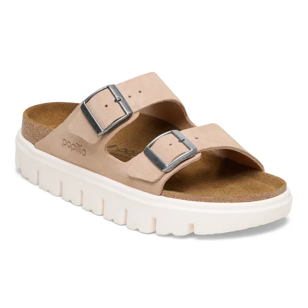 Birkenstock Papilio Arizona semiš usnje v bež barvi ozko kopito 1024950