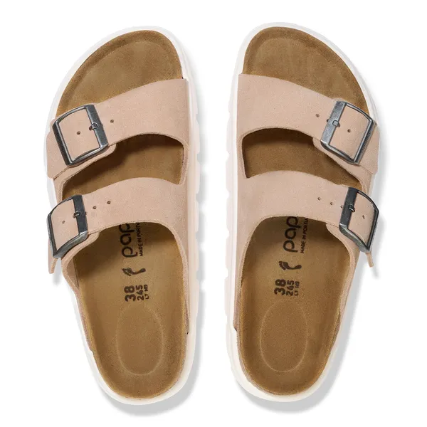 Birkenstock Papilio Arizona semiš usnje v bež barvi ozko kopito 1024950