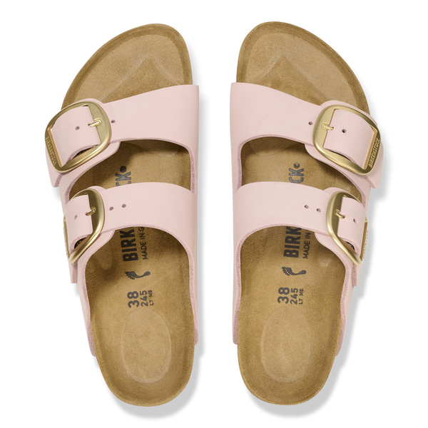 Birkenstock Arizona Big Buckle semiš usnje v svetlo roza barvi regular 1026559