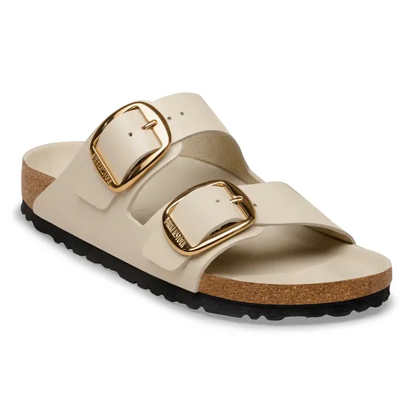 Birkenstock Arizona Big Buckle high shine oyster bež barva regular kopito 1031854
