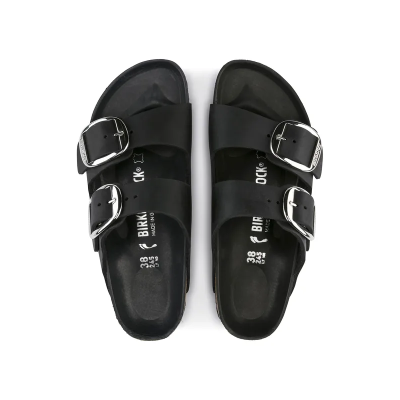 Birkenstock Arizona Big Buckle oljeno usnje črni regular 1011074