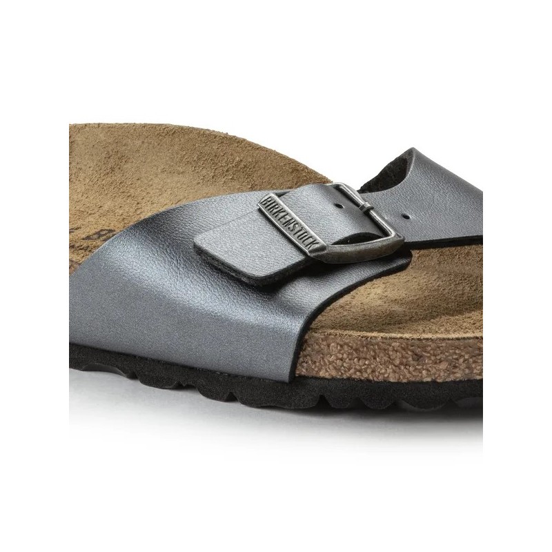 Birkenstock Madrid birkoflor filc metalik črni ozko kopito 1021532
