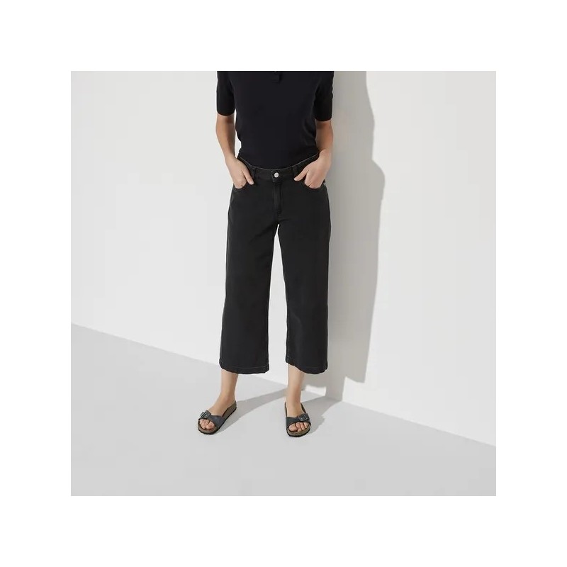 Birkenstock Madrid birkoflor filc metalik črni ozko kopito 1021532