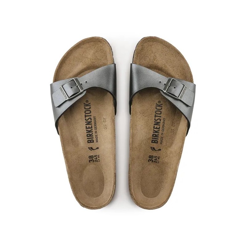 Birkenstock Madrid birkoflor filc metalik črni ozko kopito 1021532