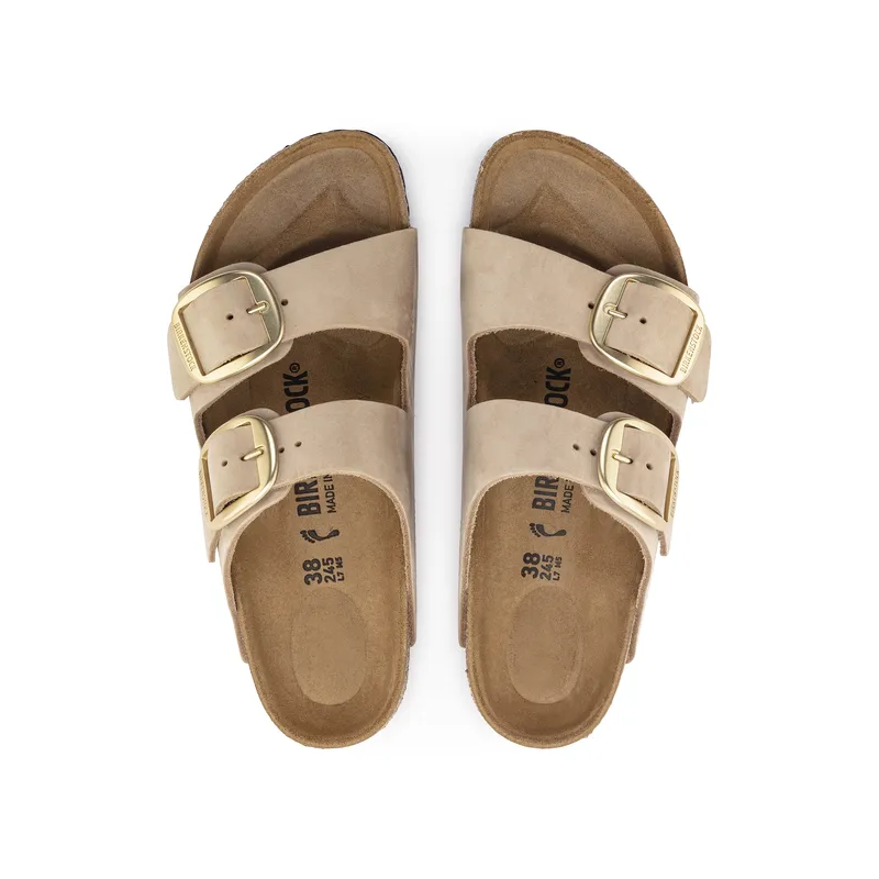 Birkenstock Arizona Big Buckle semiš usnje v bež barvi regular 1023957