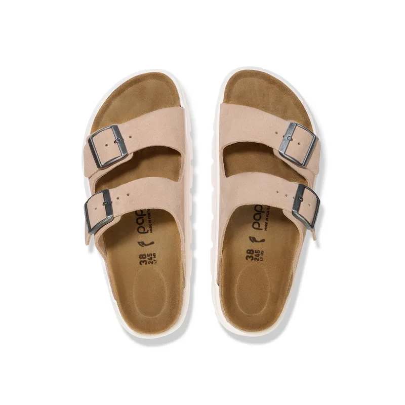 Birkenstock Papilio Arizona semiš usnje v bež barvi ozko kopito 1024950