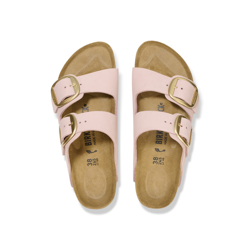 Birkenstock Arizona Big Buckle semiš usnje v svetlo roza barvi regular 1026559