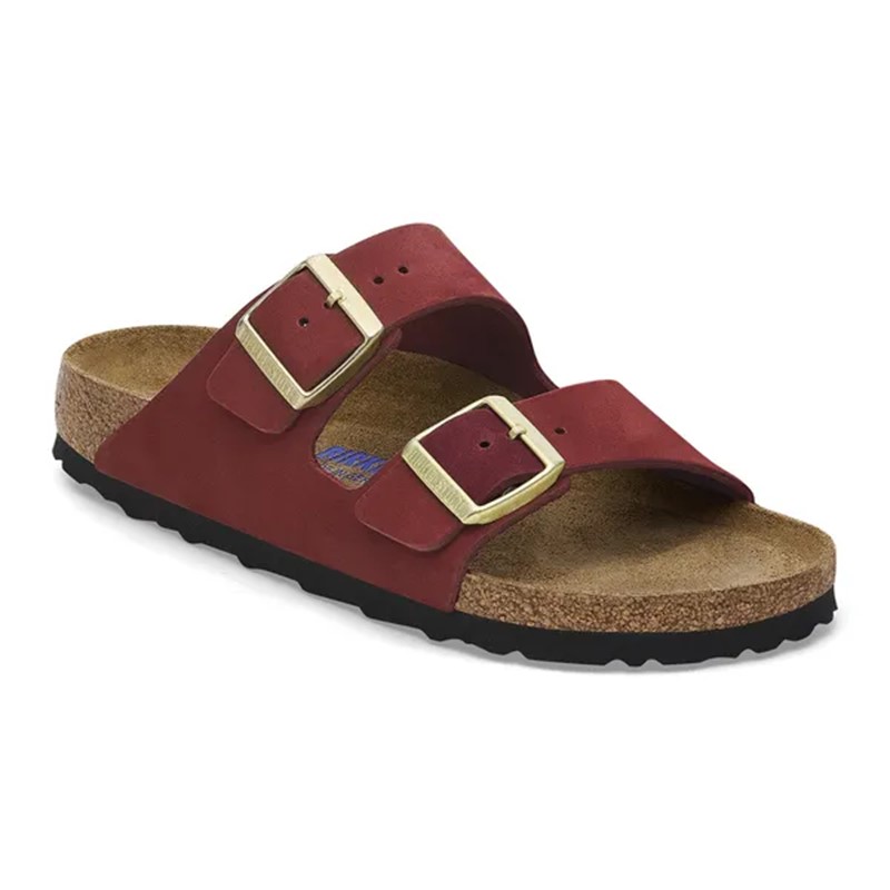 Birkenstock Arizona usnjeni natikač v barvi zinfandel kopito regular ter mehak vložek 1028669