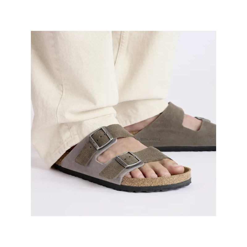 Birkenstock Arizona natikač regular oljeno usnju v kombinaciji z semiš usnjem 1029159