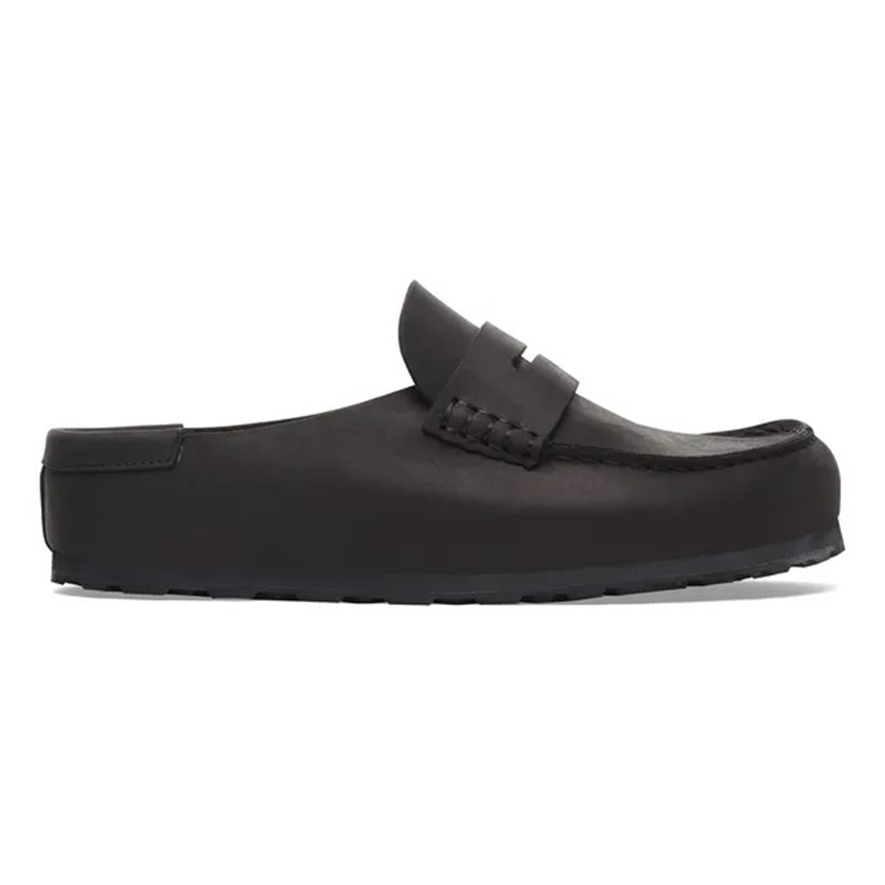 Birkenstock Naples v oljenem usnju in v črni barvi regular kopito 1029711