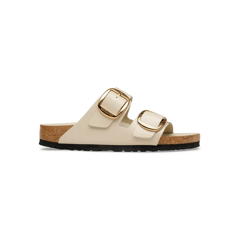Birkenstock Arizona Big Buckle high shine oyster bež barva regular kopito 1031854