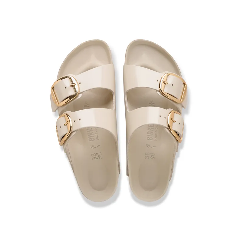 Birkenstock Arizona Big Buckle high shine oyster bež barva regular kopito 1031854