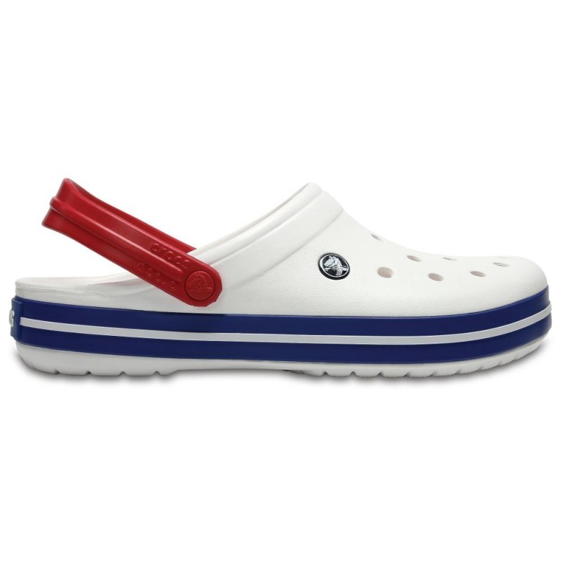 Crocs Crocband White/Blue Jeans