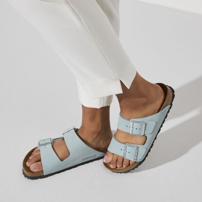 Birkenstock Arizona sunjeni ženski natikači faded aqua 1021399