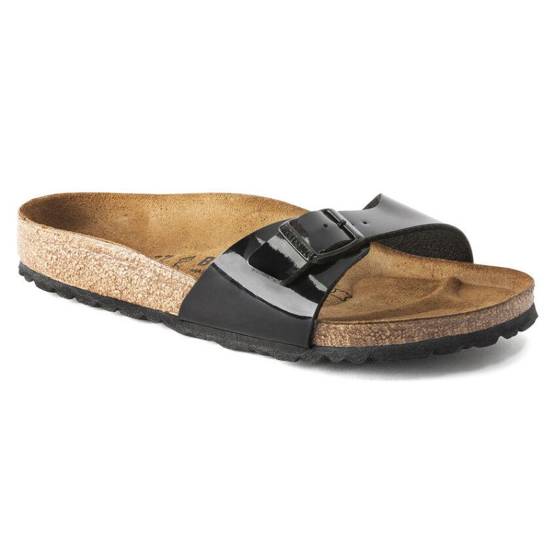 Birkenstock Madrid Črni lak ozko kopito 40303