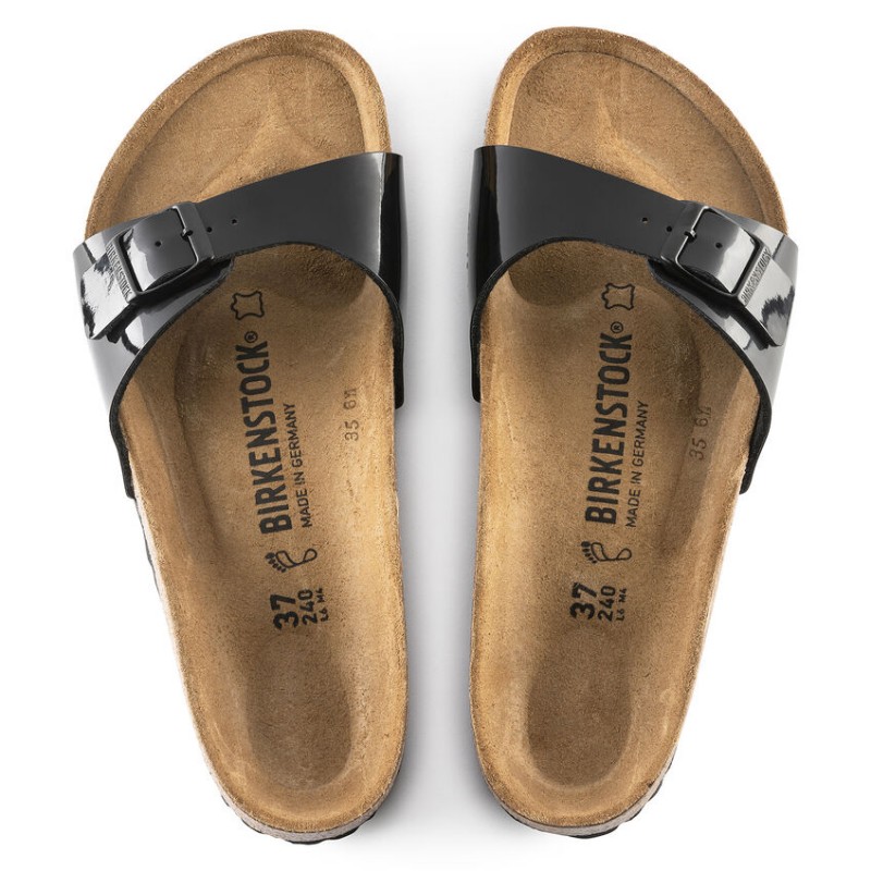 Birkenstock Madrid Črni lak ozko kopito 40303