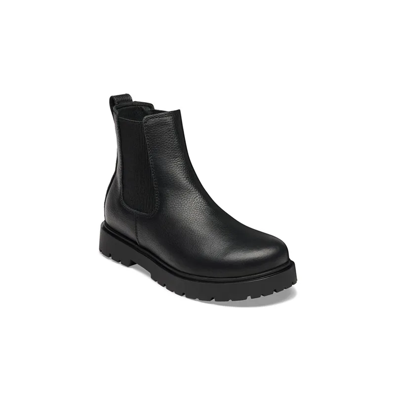 Birkenstock Highwood gležnar v gladkem črnem usnju regular kopito 1033156