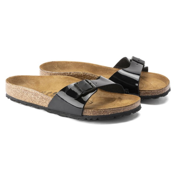 Birkenstock Madrid Črni lak ozko kopito 40303