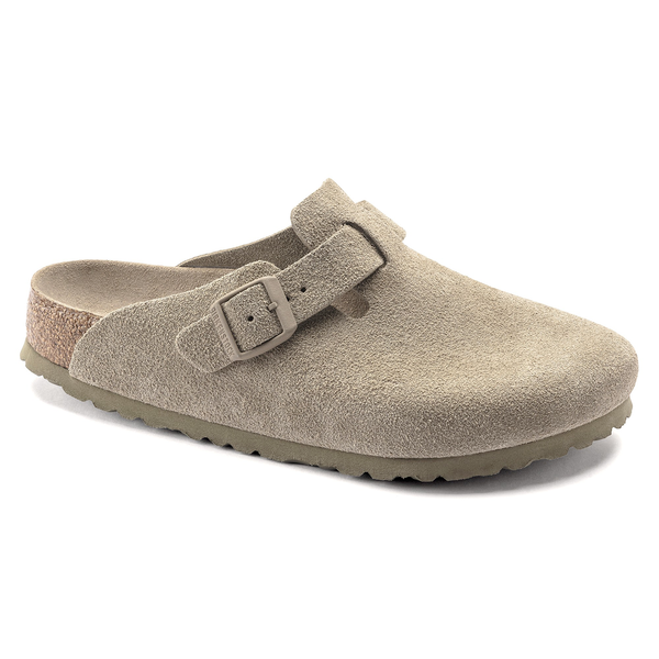 Birkenstock natikači Boston v barvi Faded Khaki regular z mehkim vložkom 1019054