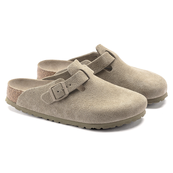 Birkenstock natikači Boston v barvi Faded Khaki regular z mehkim vložkom 1019054